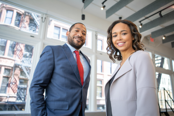 successful man and woman